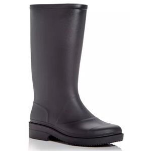 Jeffrey Campbell Black Tall Rain Boots Size 10 Pull On Style in Black NEW